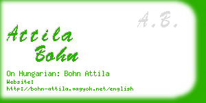 attila bohn business card